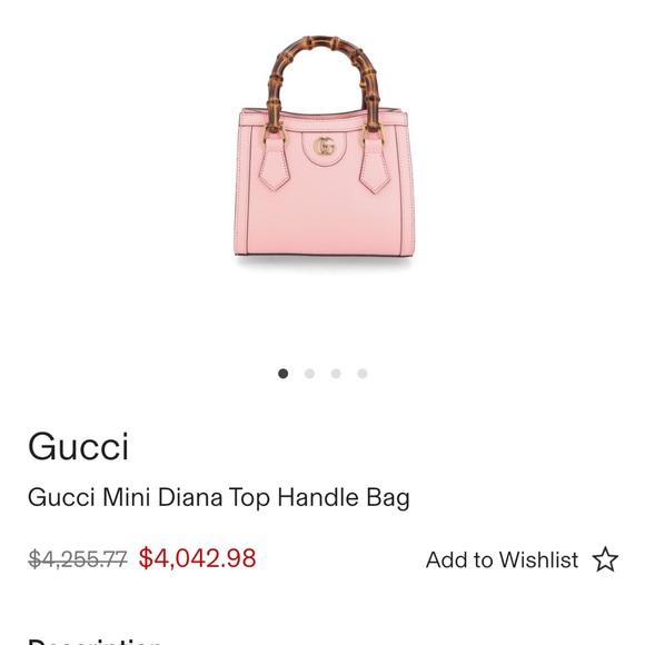 Brand new Authentic Gucci pink Diana mini tote bag - Picture 4 of 9